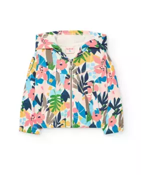 Хлопковая куртка для девочек с цветочным принтом Boboli, многоцветный
