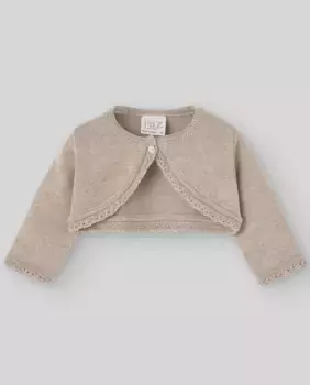 Хлопковая куртка для девочки с волнистой отделкой PAZ Rodrguez, цвет Natural