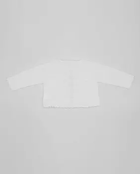 Хлопковая куртка для девочки с волнистой отделкой Fina Ejerique, белый