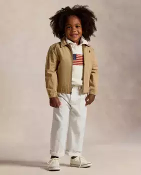 Хлопковая куртка для мальчиков на молнии Polo Ralph Lauren, бежевый