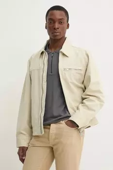 Хлопковая куртка Hugo Blue, бежевый