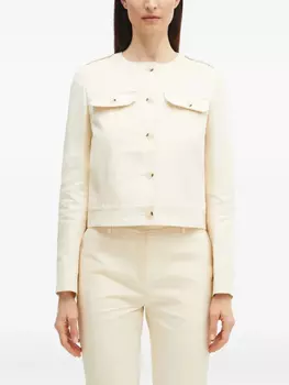 Хлопковая куртка Kenzo без воротника, нейтральный