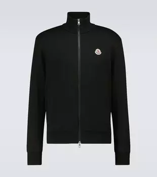Хлопковая куртка на молнии Moncler, черный