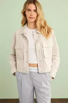 Хлопковая куртка Next, бежевый