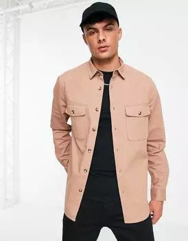 Хлопковая куртка пыльно-розового цвета ASOS DESIGN