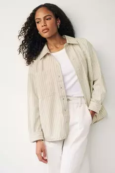 Хлопковая куртка-рубашка Next, белый