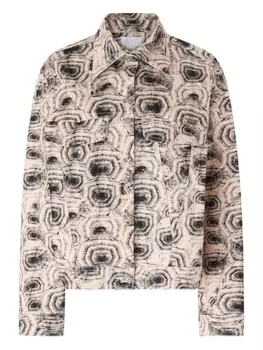 Хлопковая куртка с геометрическим принтом Genny, коричневый