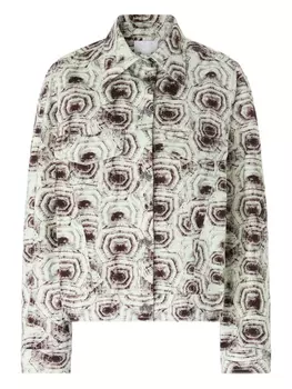 Хлопковая куртка с геометрическим принтом Genny, зеленый