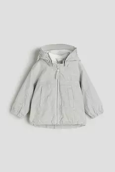 Хлопковая куртка с капюшоном H&M, белый