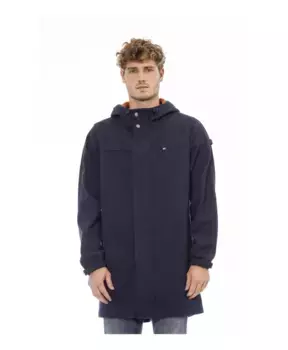 Хлопковая куртка с капюшоном и съемными лямками рюкзака Distretto12, синий