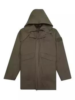 Хлопковая куртка с капюшоном Stone Island, зеленый