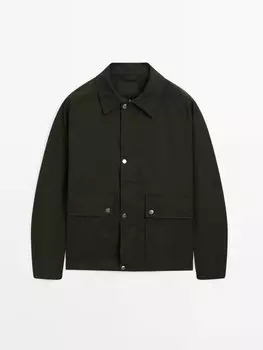 Хлопковая куртка с кнопками Massimo Dutti, зелеый