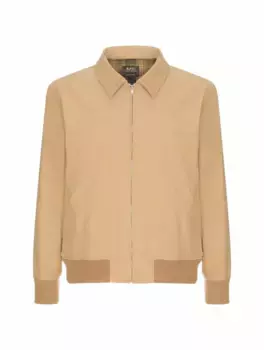 Хлопковая куртка с логотипом A.P.C., коричневый