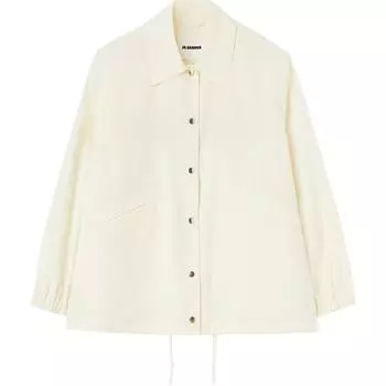 Хлопковая куртка с логотипом JIL SANDER, бежевый