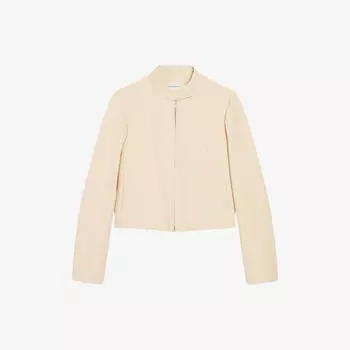 Хлопковая куртка с воротником-стойкой и длинными рукавами Claudie Pierlot, цвет naturels