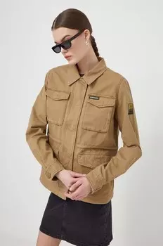 Хлопковая куртка Superdry, зеленый