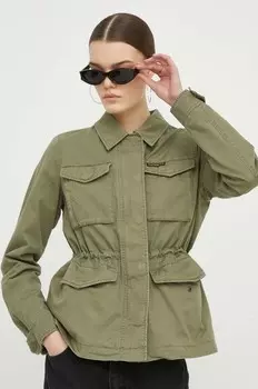 Хлопковая куртка Superdry, зеленый