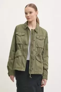 Хлопковая куртка Superdry, зеленый