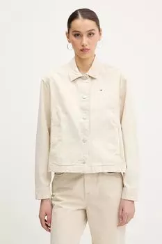 Хлопковая куртка Tommy Jeans, розовый