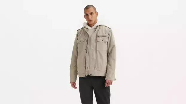 Хлопковая куртка в стиле милитари Levi's, серый