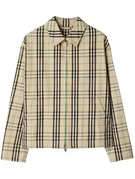 Хлопковая куртка в винтажную клетку Burberry, нейтральный цвет