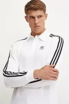Хлопковая лонгслив Adicolor Adidas Originals, белый