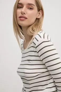 Хлопковая лонгслив FINNA Pepe Jeans, бежевый