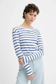 Хлопковая лонгслив POTE Munthe, синий