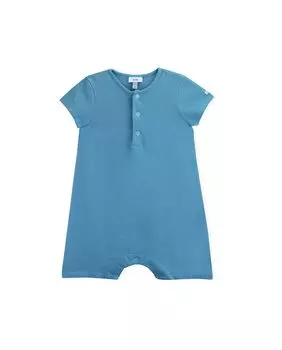 Хлопковая лягушка для мальчика с короткими рукавами KNOT, синий