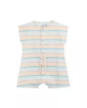 Хлопковая лягушка для мальчика с полосками и резинкой на талии KNOT, мультиколор