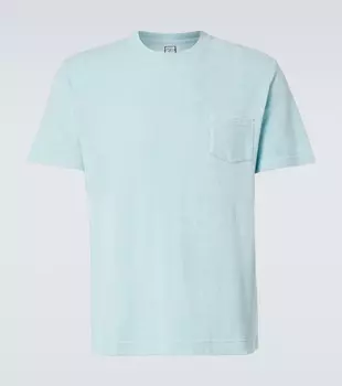 Хлопковая махровая футболка Fedeli, светло-синий