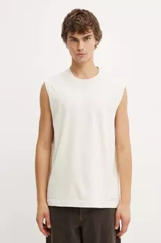 Хлопковая майка Abercrombie & Fitch, бежевый