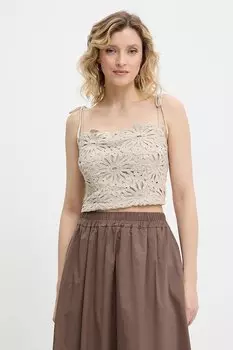 Хлопковая майка Answear.Lab, бежевый