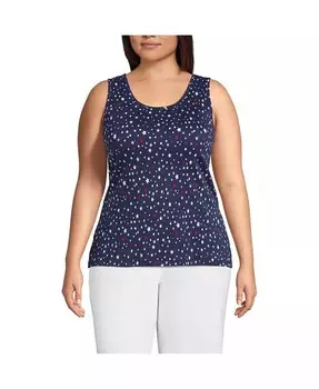 Хлопковая майка больших размеров Lands' End, синий