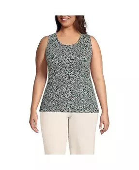 Хлопковая майка больших размеров Lands' End, черный