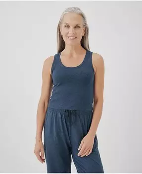 Хлопковая майка больших размеров с прохладной эластичной посадкой для отдыха Pact, синий