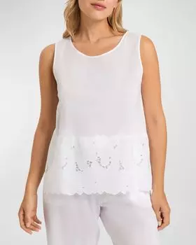 Хлопковая майка Clara с цветочной вышивкой Hanro, цвет White