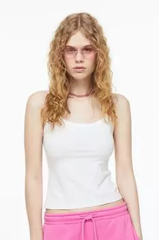 Хлопковая майка H&M, белый