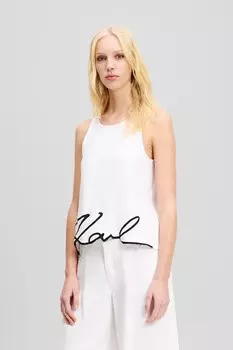Хлопковая майка Karl Lagerfeld, белый