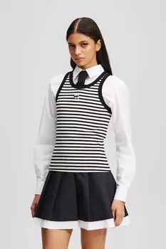 Хлопковая майка Karl Lagerfeld, черный