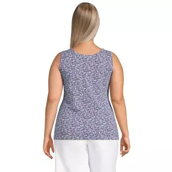 Хлопковая майка Lands' End больших размеров с круглым вырезом Lands' End, черный