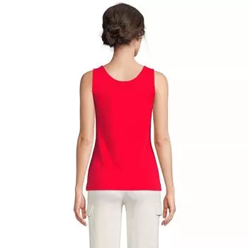 Хлопковая майка Petite Lands' End с круглым вырезом Lands' End, белый