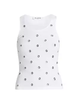 Хлопковая майка с латунным люверсом Alaa, белый