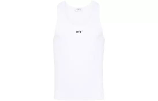 Хлопковая майка с логотипом Off-White, белый