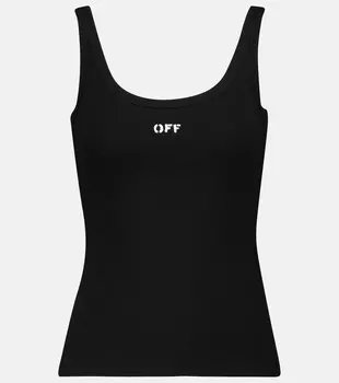 Хлопковая майка с логотипом OFF-WHITE, черный