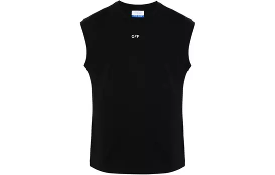 Хлопковая майка с логотипом Off-White, черный