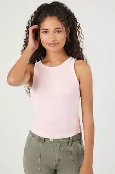 Хлопковая майка с минеральной стиркой Forever 21, розовый