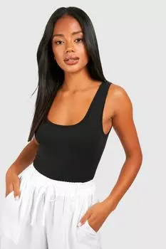Хлопковая майка с широким ремешком Boohoo, черный