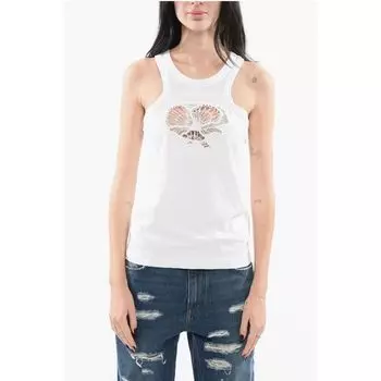 Хлопковая майка с вырезом крючком Stella Mccartney, White