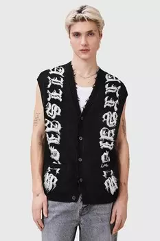 Хлопковая майка SCRIPTURE Allsaints, черный